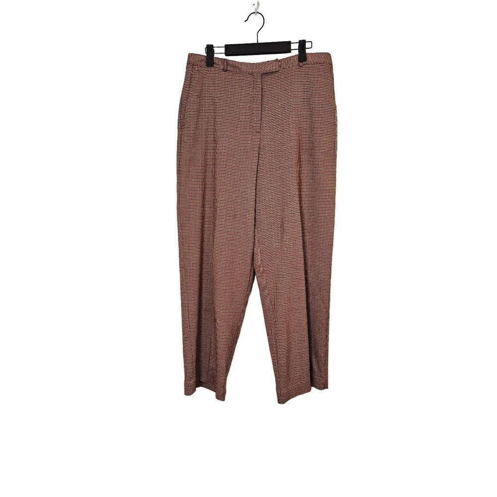 Norton McNaughton tan/red hounds tooth ankle length pants. Size 12.